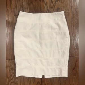 White Black House Black Market Cream Color Pencil Skirt